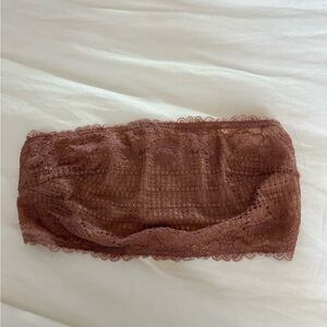 Free People Lace Bandeau Bralette in Mauve Brown